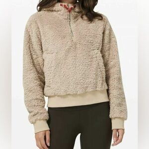 Lululemon Oh So Sherpa Teddy Tan Half Zip Size 6